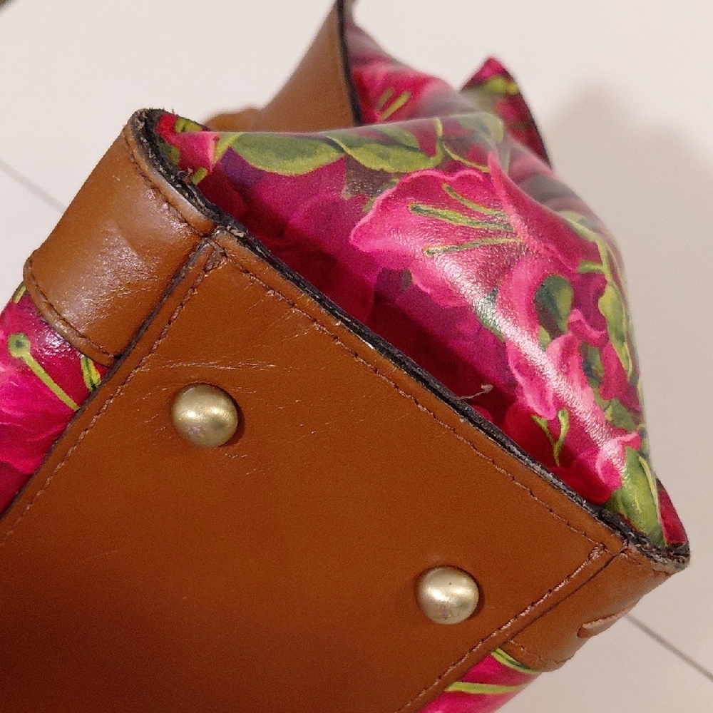 Patricia Nash Pink and Brown Floral Tote Bag - Picture 5 of 7